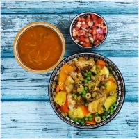 Couscous, soep en salade.